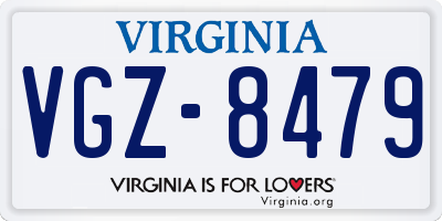 VA license plate VGZ8479