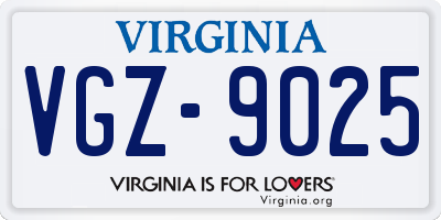 VA license plate VGZ9025