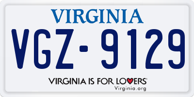 VA license plate VGZ9129