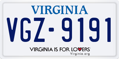 VA license plate VGZ9191