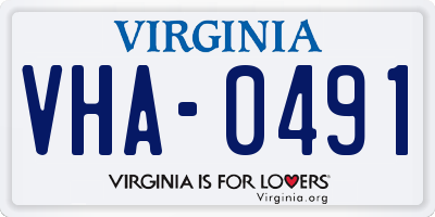 VA license plate VHA0491