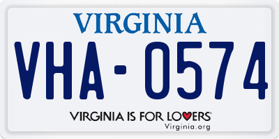 VA license plate VHA0574