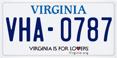VA license plate VHA0787