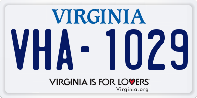VA license plate VHA1029