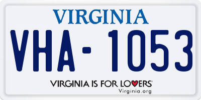 VA license plate VHA1053