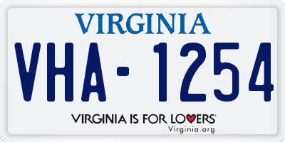 VA license plate VHA1254