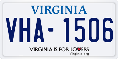 VA license plate VHA1506