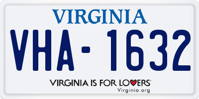 VA license plate VHA1632