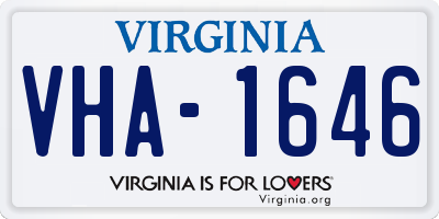VA license plate VHA1646