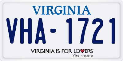 VA license plate VHA1721