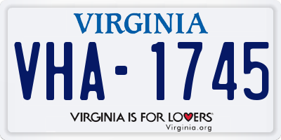 VA license plate VHA1745