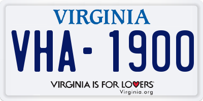 VA license plate VHA1900