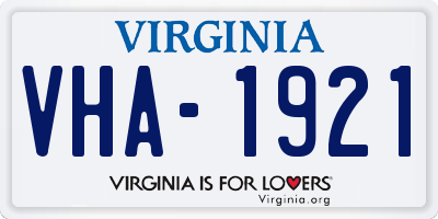 VA license plate VHA1921