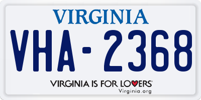 VA license plate VHA2368