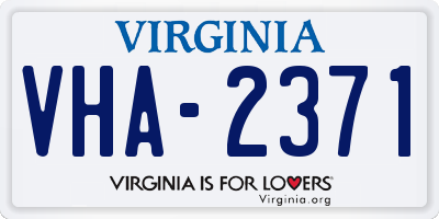 VA license plate VHA2371