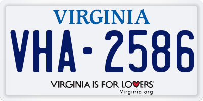 VA license plate VHA2586