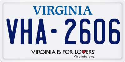 VA license plate VHA2606