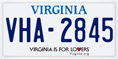 VA license plate VHA2845