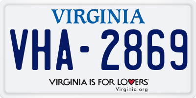 VA license plate VHA2869