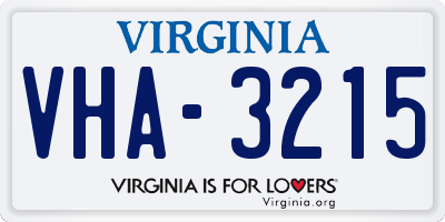 VA license plate VHA3215