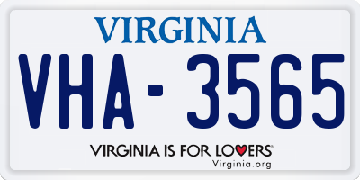 VA license plate VHA3565