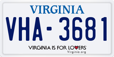 VA license plate VHA3681