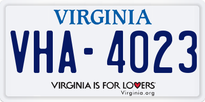 VA license plate VHA4023