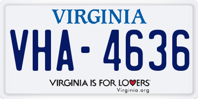 VA license plate VHA4636