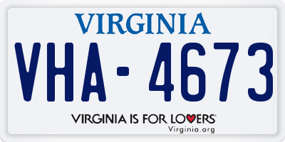 VA license plate VHA4673