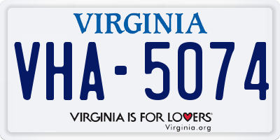 VA license plate VHA5074
