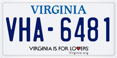 VA license plate VHA6481