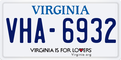 VA license plate VHA6932