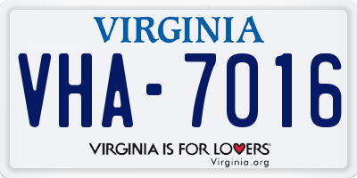 VA license plate VHA7016