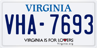 VA license plate VHA7693