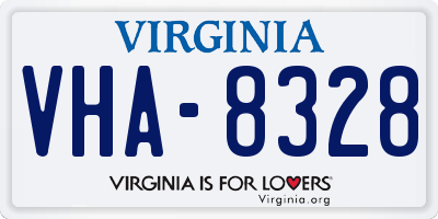 VA license plate VHA8328