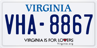 VA license plate VHA8867
