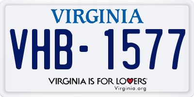 VA license plate VHB1577