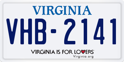 VA license plate VHB2141