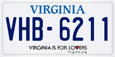 VA license plate VHB6211