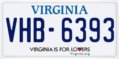 VA license plate VHB6393