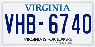 VA license plate VHB6740