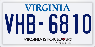 VA license plate VHB6810