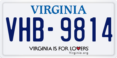 VA license plate VHB9814