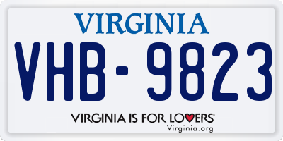 VA license plate VHB9823