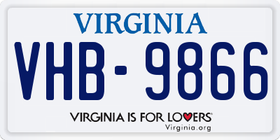 VA license plate VHB9866