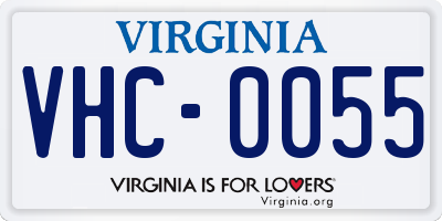 VA license plate VHC0055