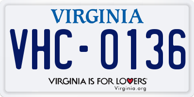 VA license plate VHC0136