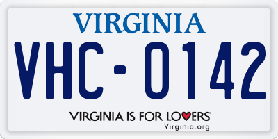 VA license plate VHC0142