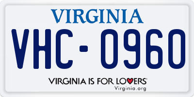 VA license plate VHC0960