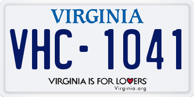 VA license plate VHC1041
